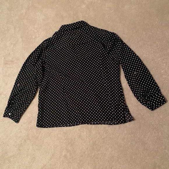 BLACK and WHITE POLKA DOT BLOUSE 3X by Elementz SHIRT - Picture 3 of 11